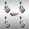 Service Caster 4 Inch 316SS Gray Polyurethane Swivel 1-1/4 Inch Expanding Stem Caster Set SCC SCC-SS316EX20S414-PPUB-114-4 - alternate 4